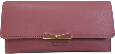 

forever young Girls Casual Pink Artificial Leather Wallet(4 Card Slots)