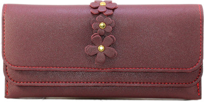 

SKOLL Women Evening/Party Maroon Artificial Leather Wallet(4 Card Slots)
