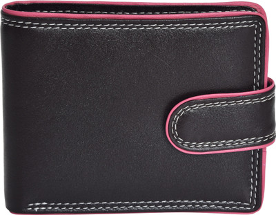 

Carmika Women Casual Black Genuine Leather Wallet(12 Card Slots), Black;pink