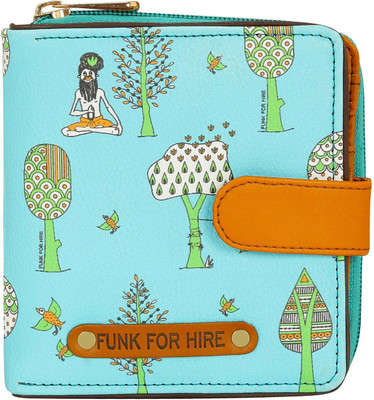 

FUNK FOR HIRE Women Casual Multicolor Artificial Leather Wallet(8 Card Slots), Blue