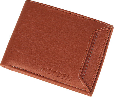 

Wooden Men Formal Tan Genuine Leather Wallet(4 Card Slots)