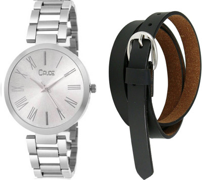 

crude Analog Watch, Belt Combo(Silver)