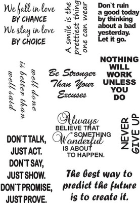 ELEGANZA Clear Motivational Rubber stamp craft Size 104 mm x 150 mm