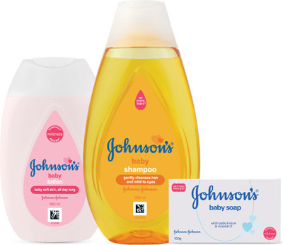 

Johnson's Baby Shampoo No More Tears 200ml + Baby Soap 100gm + Baby Lotion 100ml (Baby Bathing combo pack)(White)