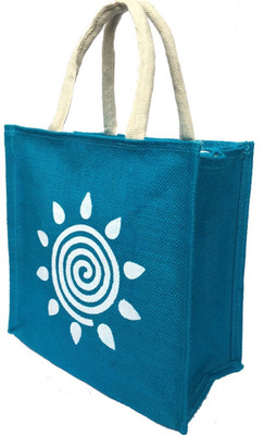 

Regiis Zipper and strong handle jute bag Waterproof Lunch Bag(Blue, 3 L)
