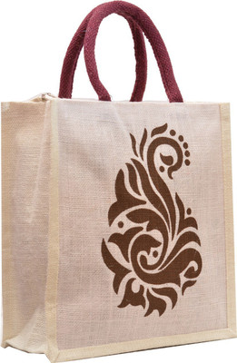

AGGDA Jute Burlap with Brown Mango Printed Waterproof Lunch Bag(Multicolor, 12 L)