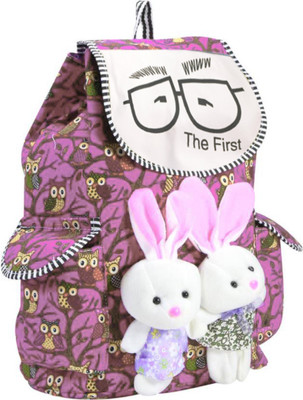 

Fashonic Purple Cotton Teddy Collage Backpack For Women & Girls Backpack(Purple, 10 L)