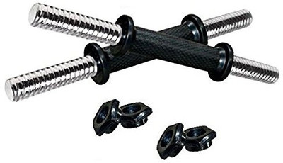 

Krazy Fitness 14'inches Black Grip Weight Lifting Bar(Silver)