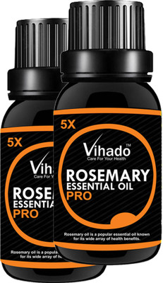 

VIHADO PRO Rosemary Pure Essential Oil 5X PRO (10 ML) (Pack of 2)(10 ml)