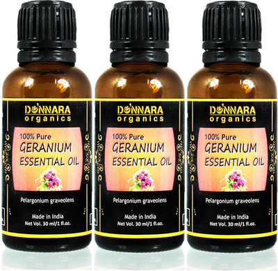 

Donnara Organics 100% Pure Geranium Essential oil- Natural & Undiluted Combo pack of 3 bottles of 30 ml(90 ml)(90 ml)