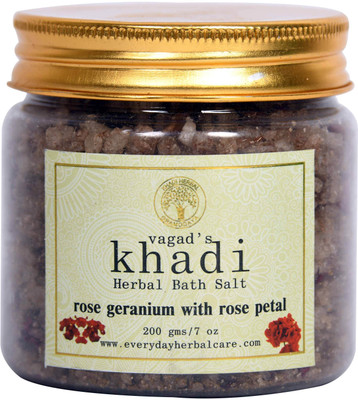 

Vagad's Khadi Rose Geranium with Rose petals Herbal Bath Salt(200 g)