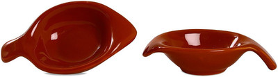 

caffeine Dip and Sauce Diva Serving Bowl in Brown Glossy (Set of 2) Ceramic Bowl Set(Brown, Pack of 2)