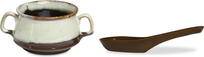 

Caffeine Katori Soup With Spoon Ceramic in Multicolor Double Handled (Set of 1) Handmade Stoneware Bowl(Multicolor, Pack of 2)