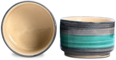 

caffeine Dip and Sauce Round in Seagreen and Grey Studio (Set of 2) Ceramic Bowl Set(Blue, Grey, Pack of 2)