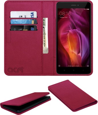 ACM Flip Cover for Mi Redmi Note 4(Pink, Cases with Holder, Pack of: 1)