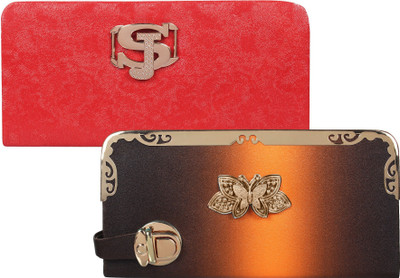 

Fashonic Casual Red, Orange Clutch, Orange;red