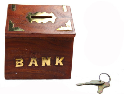 

Phirkcraft wooden Brown Hut Coin Bank(Brown)