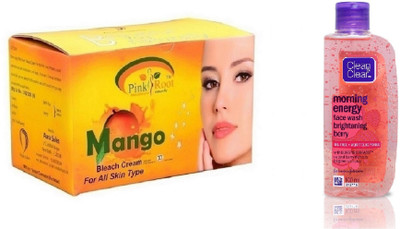 

Pink Root MANGO BLEACH 250G WITH CLEAN & CLEAR BRIGHTENING BERRY FACE WASH(Set of 2)