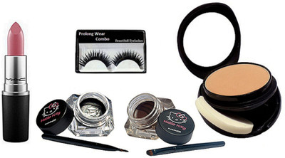 

Pro longwear combo Eyelashes, Mac Two Way Compact, Hello Kitty Two Way Eyeliner, Matte Lipstick(Set of 4)
