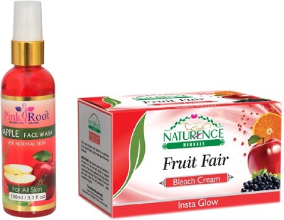 

Pink Root APPLE FACE WASH 100ML WITH NATURENCE FRUIT BLEACH 200G(Set of 2)