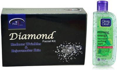

Pink Root DIAMOND KIT 83G WITH CLEAN & CLEAR APPLE FACE WASH(Set of 2)