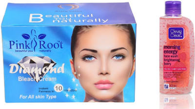 

Pink Root DIAMOND BLEACH 250G WITH CLEAN & CLEAR BRIGHTENING BERRY FACE WASH(Set of 2)