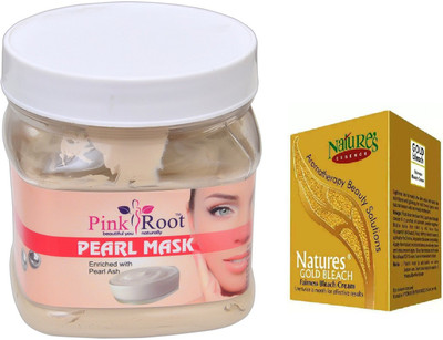 

Pink Root PEARL MASK 500ML WITH NATURE'S ESSENCE 43G GOLD BLEACH(Set of 2)