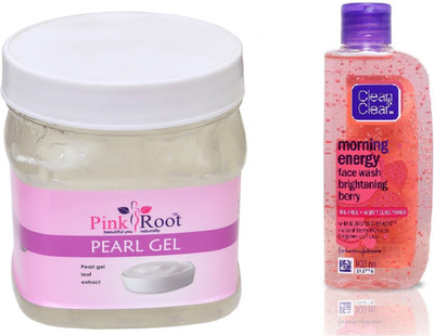 

Pink Root PEARL GEL 500ML WITH CLEAN & CLEAR BRIGHTENING BERRY FACE WASH(Set of 2)