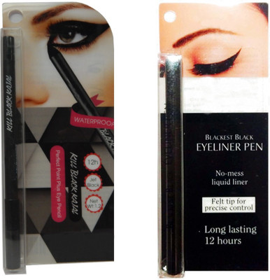 

firstzon™ kill black kajal with jet black pen eyeliner(Set of 2)