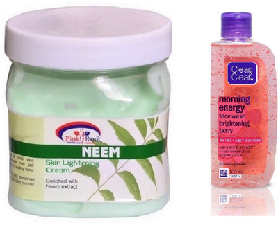 

Pink Root NEEM CREAM 500ML WITH CLEAN & CLEAR BRIGHTENING BERRY FACE WASH(Set of 2)