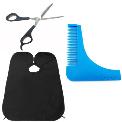 

JAGTEK Combo Of Stainless Steel Thinning Scissor With Plastic Handle / Beard Shaping & Styling Tool Comb Blue/ Beard Shaving Apron ( set of 3 )(Set of 03)