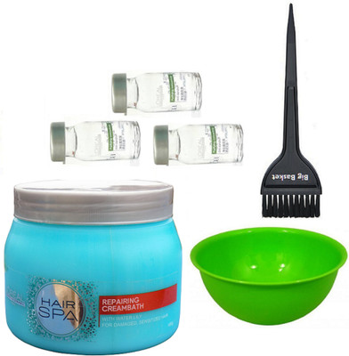 

big Basket Hair Brush,Bowl,L'Oreal Professional Repairing Creambath Hair Spa + Purifying Concentrate 3 Pices(Set of 6)