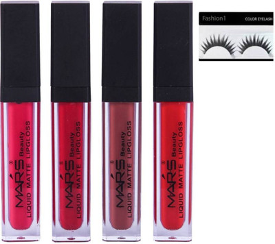 

FASHION 1 Multicolored Matte liquid lipstick with pair of eyelashes(Set of 5)