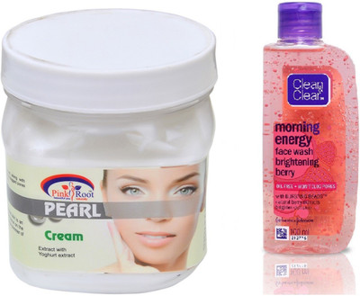 

Pink Root PEARL CREAM 500ML WITH CLEAN & CLEAR BRIGHTENING BERRY FACE WASH(Set of 2)