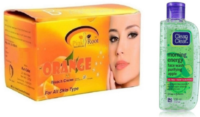 

Pink Root ORANGE BLEACH 250G WITH CLEAN & CLEAR APPLE FACE WASH(Set of 2)