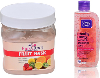 

Pink Root FRUIT MASK 500ML WITH CLEAN & CLEAR BRIGHTENING BERRY FACE WASH(Set of 2)