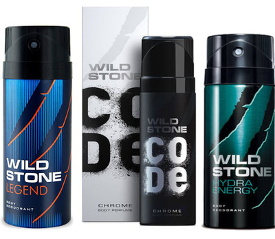 

Wild Stone HYDRA ENERGY Deodorant Spray - For Men(120 ml, Pack of 3)