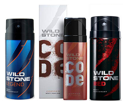 

Wild Stone LEGEND DEODORANT 150 ML 1Pcs + CODE COPPER DEODORANT 120 ML 1Pcs+ RED DEODORANT 150 ML 1Pcs Deodorant Spray - For Men(150 ml, Pack of 3)