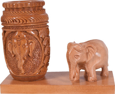

Craft Trade 1 Compartments Wood Pen Stand(Brown)