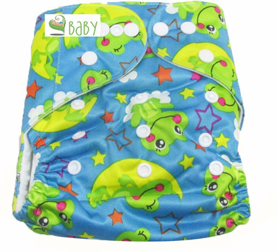 

VBaby Froggy Cloth REUSABLE Nappy Organic Fabric Washable, Premium Adjustable Cloth With 1 Cotton Insert Lining 0-2 Years - M