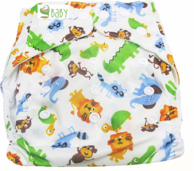 

VBaby Giraffe Cloth REUSABLE Nappy Organic Fabric Washable, Premium Adjustable Cloth With 1 Cotton Insert Lining 0-2 Years - M