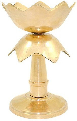 Agromech KAMAL STAND Brass (Pack of 2) Table Diya Set(Height: 10.5 inch)