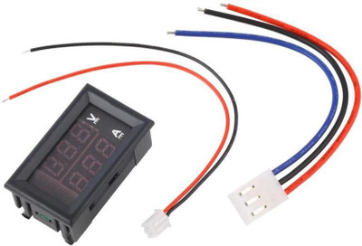 

GreenRabbit DIGITAL VOLTMETER AMMETER DC 0-100V 10A DUAL LED RED BLUE MONITOR PANEL Electronic Components Electronic Hobby Kit