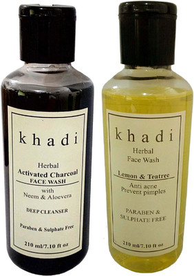 

Khadi Natural herbs Combo - Activated Charcoal & Lemon Tea Tree Face wash Face Wash(420 ml)