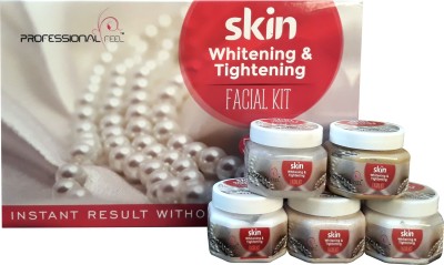 PROFESSIONAL FEEL Skin Whitening & Tightening Facial Kit, Pearl Way To Use Facial Kit, Fairness, Best Facial Kit Ever in India For Men & Women(5 x 100 g)