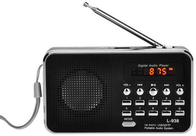 

CRETO L -938 Portable Mini Fm Radio Mp3 Player Support USB pen-drive , aux and memory card FM Radio(Black)