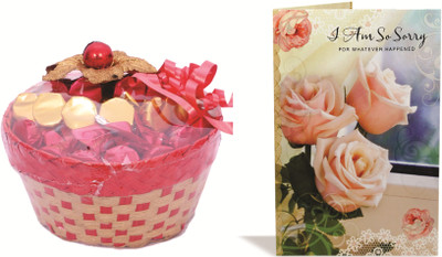 

Skylofts Lovely Chocolate Basket with a sorry card Combo(210gms)