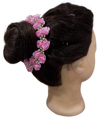 

AASA Gajra For Hair Bun Making, Hair Gajra Juda Accessories, Bridal Accessories Gajra Bun, Hair Accessory Set(Pink)