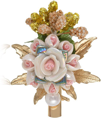

Rapunzel Marble Stone Designer Clip with Pearl Hair Clip(Multicolor)