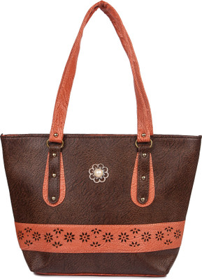 

Pink Flower Shoulder Bag(Brown)